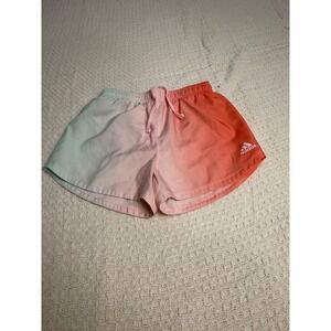 Kids Girls Adidas Tie Dye Running Shorts Size S‎ 7/8 Pink Aqua White